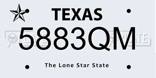 5883QM Texas License Plate