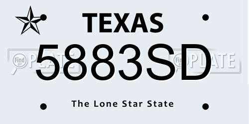 5883SD Texas License Plate