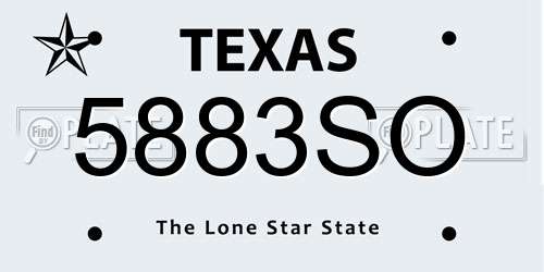 5883SO Texas License Plate