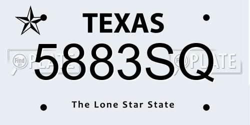 5883SQ Texas License Plate