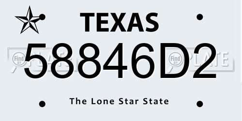 58846D2 Texas License Plate