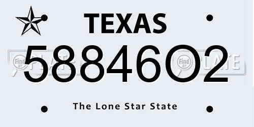 58846O2 Texas License Plate