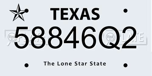 58846Q2 Texas License Plate