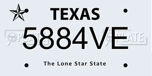 5884VE Texas License Plate