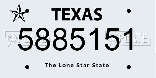 5885151 Texas License Plate