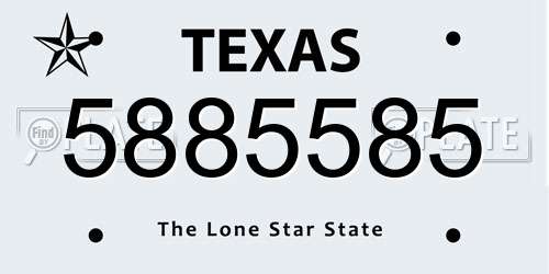 5885585 Texas License Plate