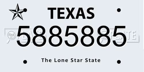 5885885 Texas License Plate