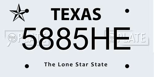 5885HE Texas License Plate