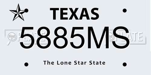 5885MS Texas License Plate