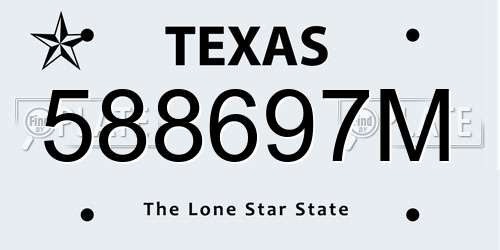 588697M Texas License Plate