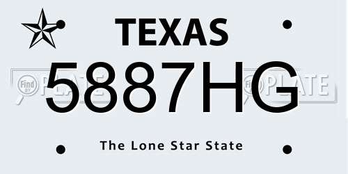 5887HG Texas License Plate