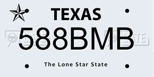 588BMB Texas License Plate