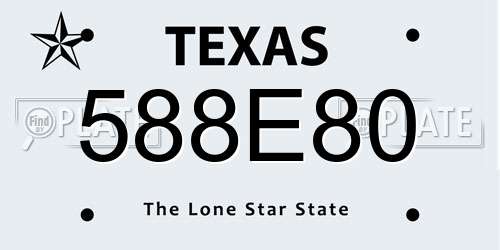 588E80 Texas License Plate