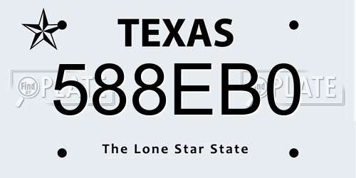 588EB0 Texas License Plate