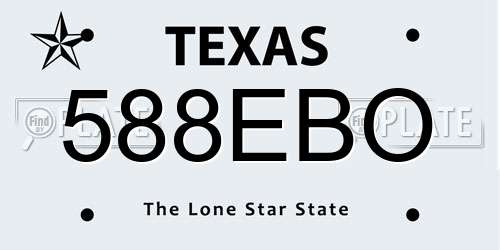 588EBO Texas License Plate