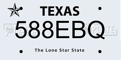 588EBQ Texas License Plate