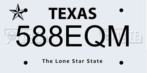 588EQM Texas License Plate