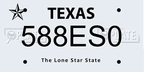 588ES0 Texas License Plate