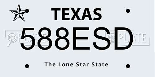 588ESD Texas License Plate