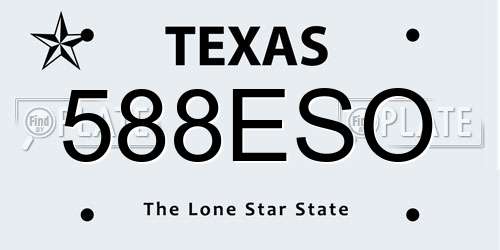 588ESO Texas License Plate