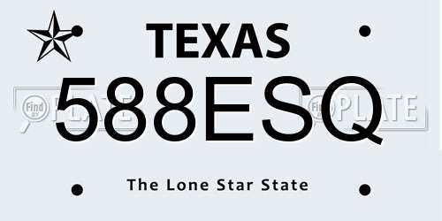 588ESQ Texas License Plate