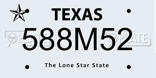 588M52 Texas License Plate