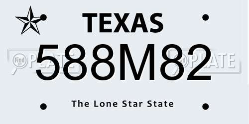 588M82 Texas License Plate