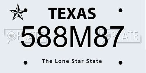 588M87 Texas License Plate