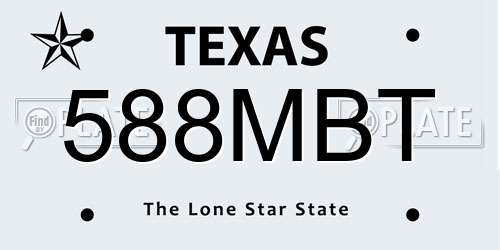 588MBT Texas License Plate