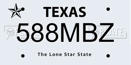 588MBZ Texas License Plate