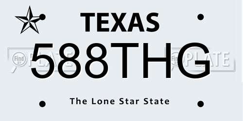 588THG Texas License Plate