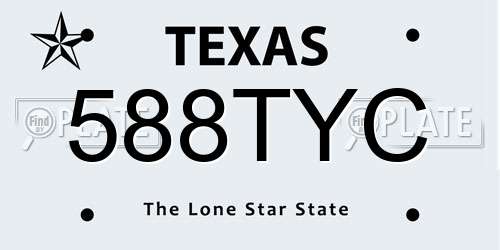 588TYC Texas License Plate