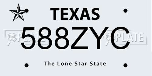588ZYC Texas License Plate