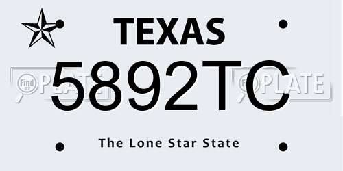 5892TC Texas License Plate