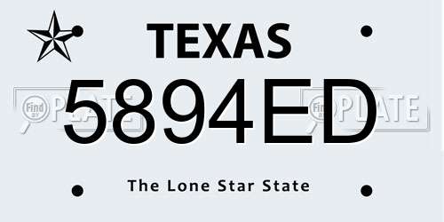 5894ED Texas License Plate