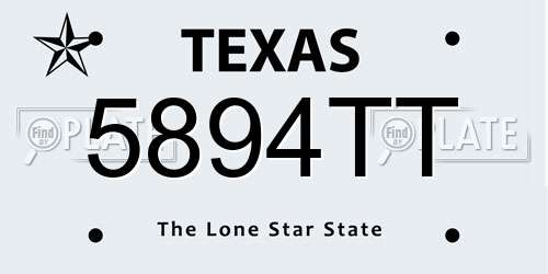 5894TT Texas License Plate