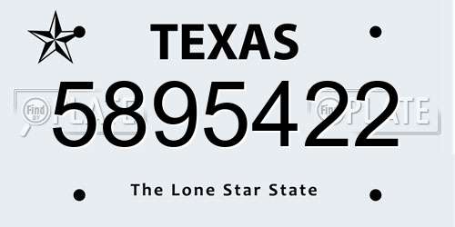 5895422 Texas License Plate