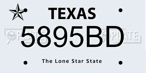 5895BD Texas License Plate