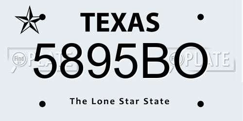 5895BO Texas License Plate