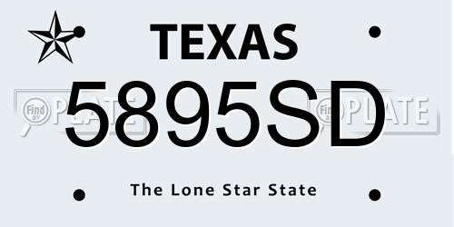 5895SD Texas License Plate