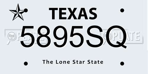5895SQ Texas License Plate