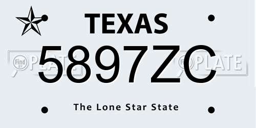5897ZC Texas License Plate