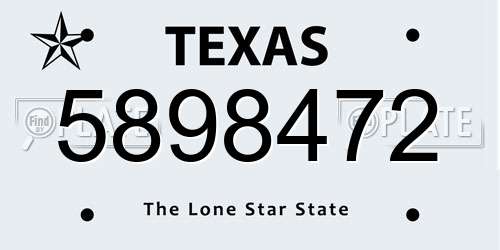 5898472 Texas License Plate