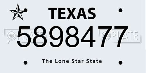5898477 Texas License Plate