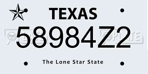 58984Z2 Texas License Plate