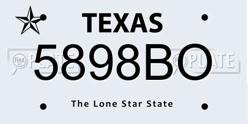 5898BO Texas License Plate