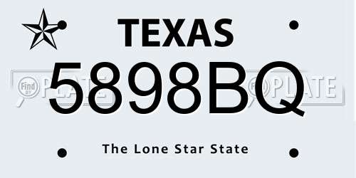 5898BQ Texas License Plate