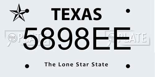 5898EE Texas License Plate
