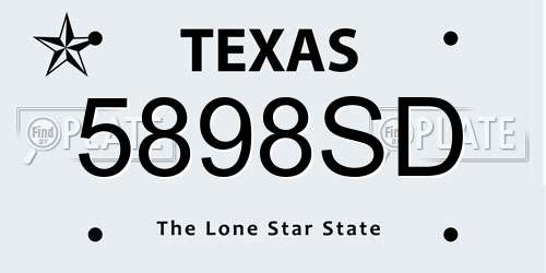 5898SD Texas License Plate
