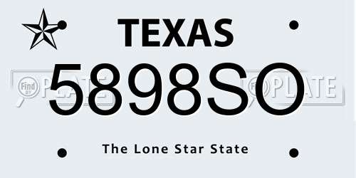 5898SO Texas License Plate